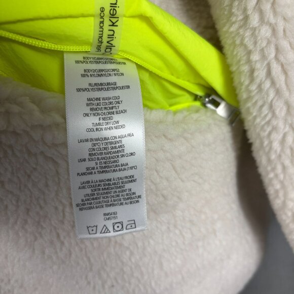 Calvin Klein Women's Reversible Sherpa Neon Yellow Jacket Size XL NWOT's. - Picture 8 of 12